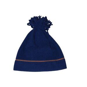 Hanna Andersson Beanie Kids M Navy Fleece Lined Pom Pom Winter Hat Cozy Warm